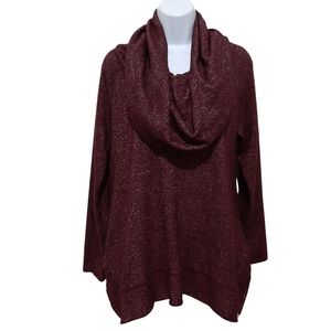 Soft Surroundings Cowl Neck Burgundy Sweater Size Medium
